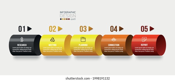 Business infographic  template with step or option design.