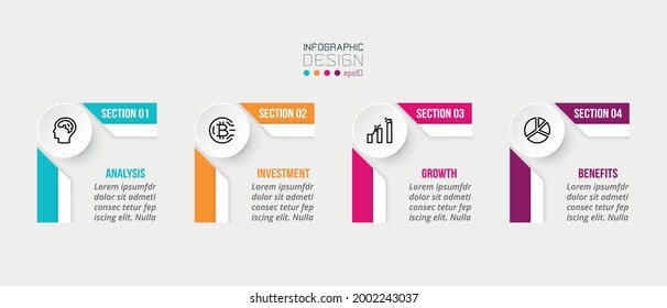 Business infographic  template with step or option design.