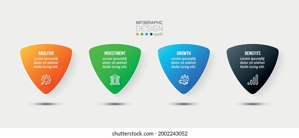 Business infographic  template with step or option design.