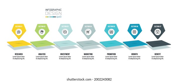 Business infographic  template with step or option design.