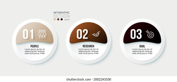 Business infographic  template with step or option design.