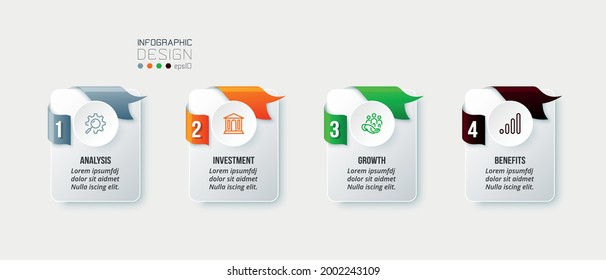 Business infographic  template with step or option design.
