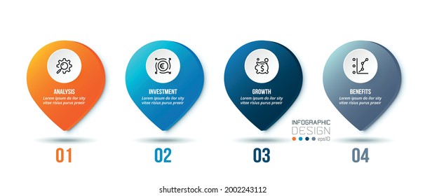 Infografik-Vorlage für Unternehmen mit Schritt- oder Optionsdesign.