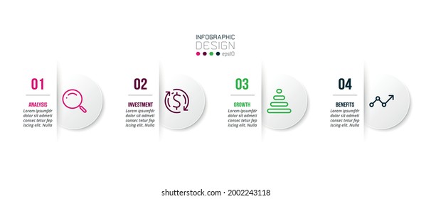 Business infographic  template with step or option design.