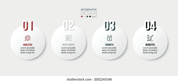 Plantilla de infografía de negocio con diseño de paso o opción.