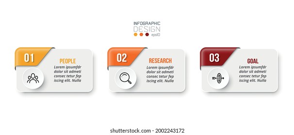 Business infographic  template with step or option design.