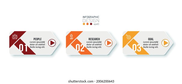 Business infographic  template with step or option design.