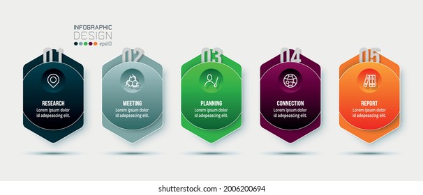 Business infographic  template with step or option design.