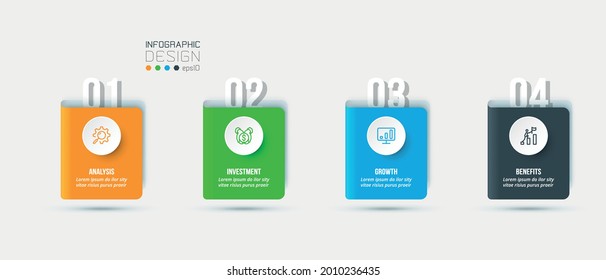 Business infographic  template with step or option design.