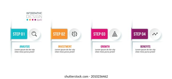 Business infographic  template with step or option design.