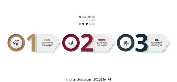 Business infographic  template with step or option design.