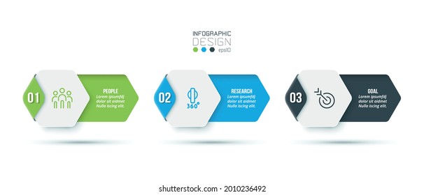 Business infographic  template with step or option design.