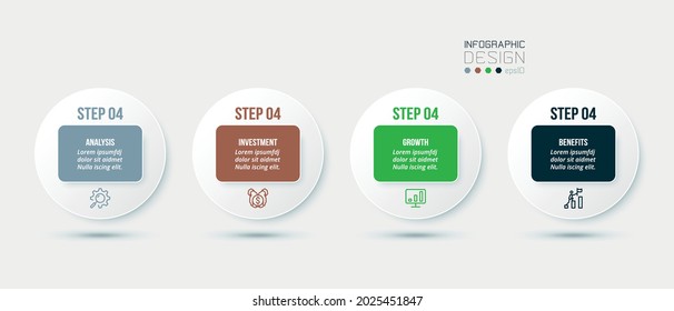 Business infographic  template with step or option design.