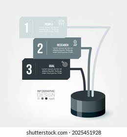 Business infographic  template with step or option design.