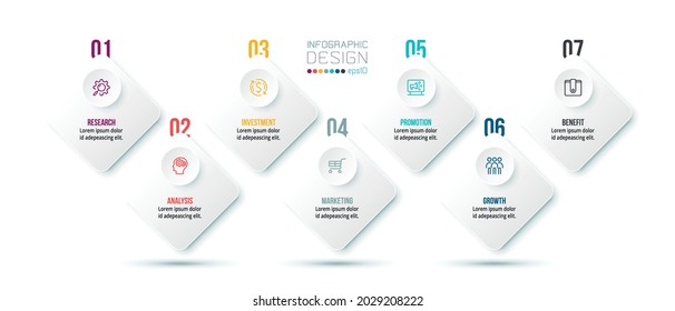 Business infographic  template with step or option design.