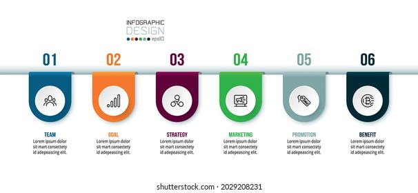 Business infographic  template with step or option design.
