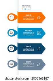 Plantilla de infografía de negocio con diseño de paso o opción.