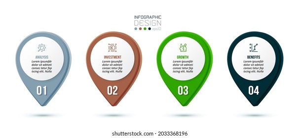 Business infographic  template with step or option design.