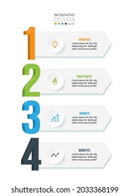 Business infographic  template with step or option design.