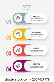 Business infographic  template with step or option design.