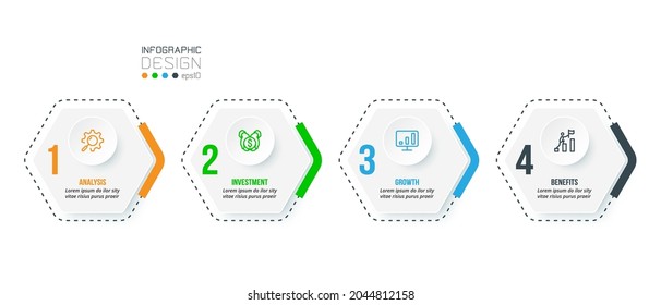 Business infographic  template with step or option design.
