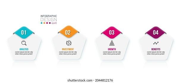 Business infographic  template with step or option design.