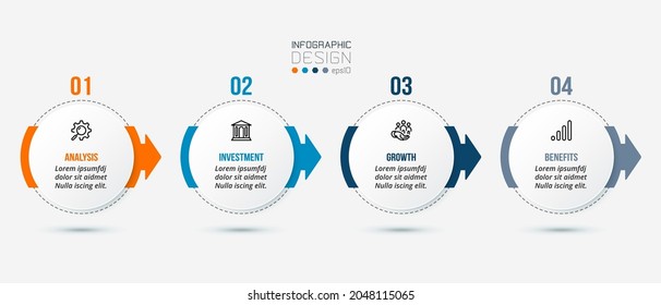 Business infographic  template with step or option design.