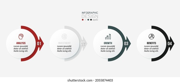 Business infographic  template with step or option design.