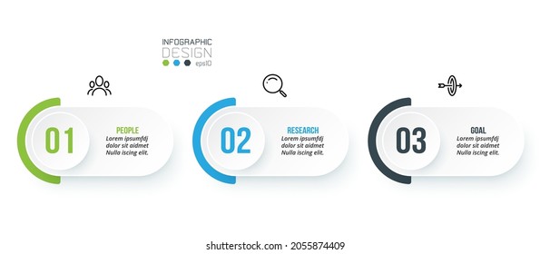 Business infographic  template with step or option design.