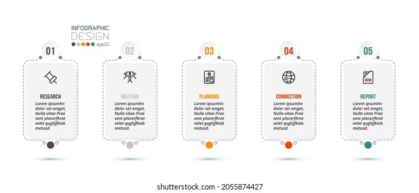 Business infographic  template with step or option design.