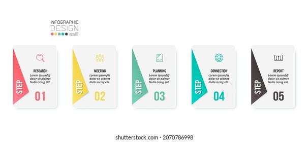 Business infographic  template with step or option design.