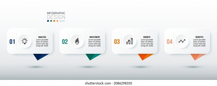 Business infographic  template with step or option design.