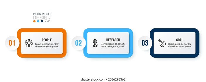 Business infographic  template with step or option design.