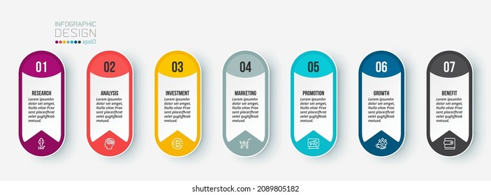 Business infographic  template with step or option design.