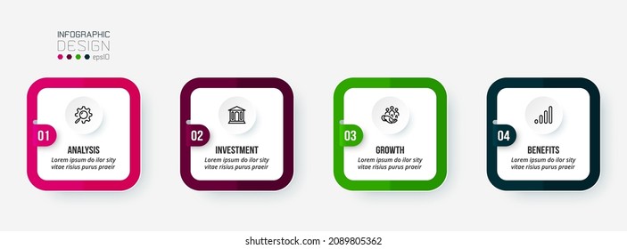 Business infographic  template with step or option design.