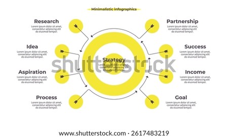 Business infographic template. Target chart with 8 options, steps. Vector chart.