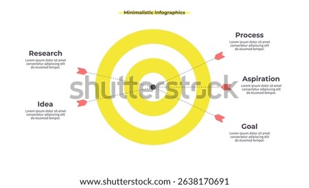 Business infographic template. Target chart with five options, steps. Vector chart.