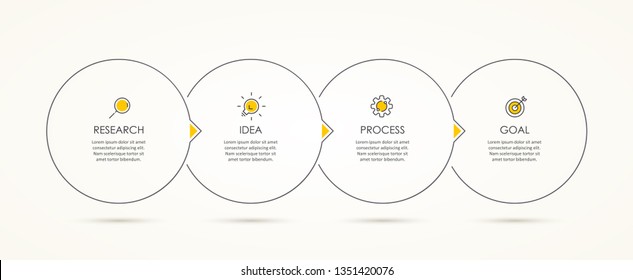 Business Infographic template. Thin line design with icons and 4 options or steps