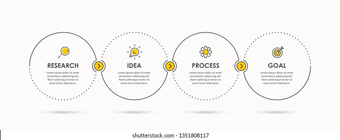 Business Infographic template. Thin line design with icons and 4 options or steps