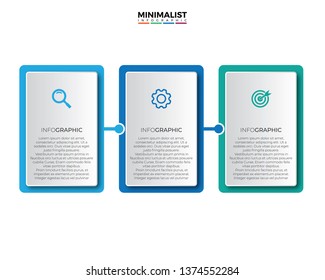 Business Infographic template. Thin line design with numbers 3 options or steps.