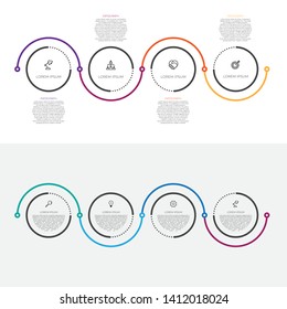 Business Infographic template. Thin line design with icons and 4 options or steps
