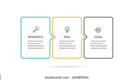 Business Infographic template. Thin line design with icons and 3 options or steps.