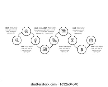 Business Infographic template. Thin line design with numbers 3, 4, 5, 6 options or steps.