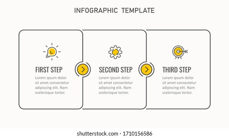 Business Infographic template. Thin line design with icons and 3 options or steps