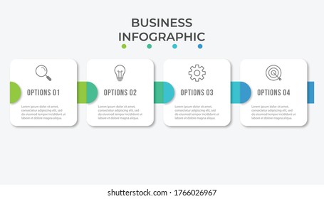 Business Infographic template. Thin line design with numbers 5 options or steps.
