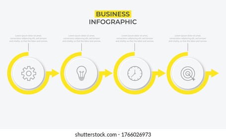 Business Infographic template. Thin line design with numbers 5 options or steps.