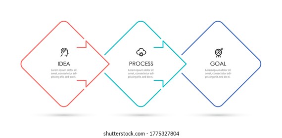 Business Infographic template. Thin line design with icons and 3 options or steps.