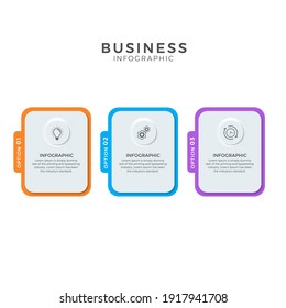 Business Infographic template. Thin line design with numbers 3 options or steps.