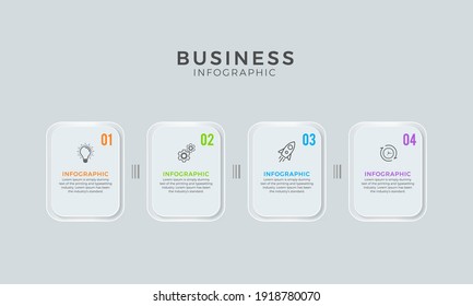 Business Infographic template. Thin line design with numbers 5 options or steps.
