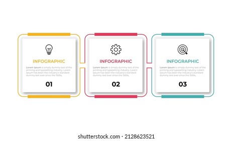 Business infographic template. Thin line design label with icon and 3 options, steps or processes. - Shutterstock ID 2128623521